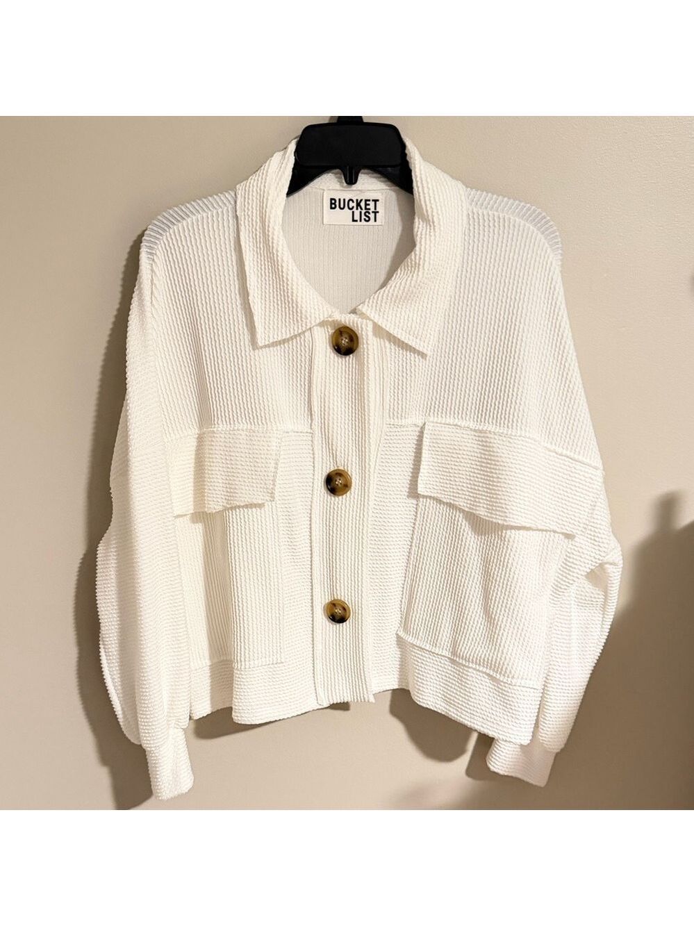 BUCKETLIST Women's Cream Utility Jacket - Picture 3 of 13